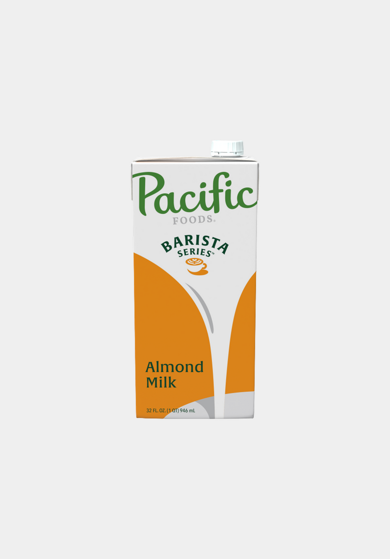 Carton of Pacific Foods Barista Series Almond Milk on a white background