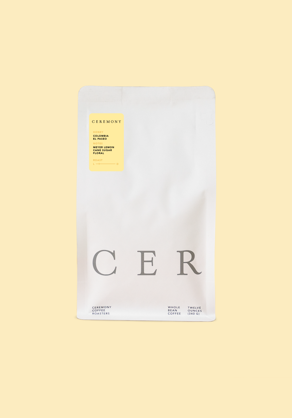 bag of ceremony colombia el paseo on a yellow background