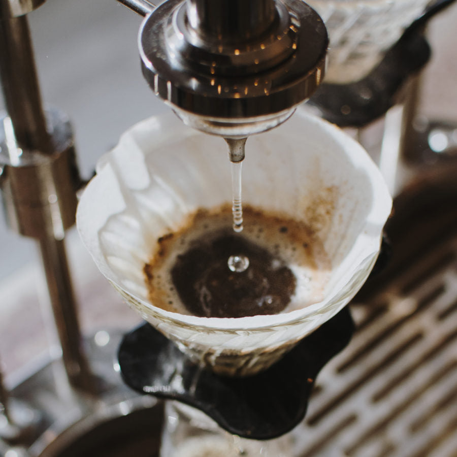 View from above Modbar pourover while brewing coffee.